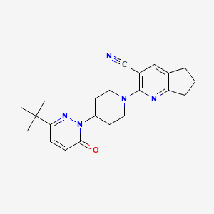 2-[4-(3-Tert-butyl-6-oxopyridazin-1-yl)piperidin-1-yl]-6,7-dihydro-5H-cyclopenta[b]pyridine-3-carbonitrile