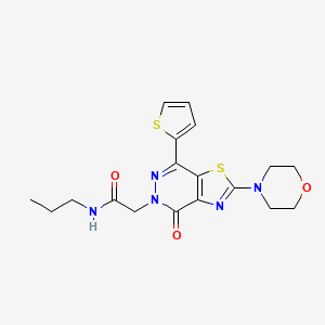 2-(2-morpholino-4-oxo-7-(thiophen-2-yl)thiazolo[4,5-d]pyridazin-5(4H)-yl)-N-propylacetamide