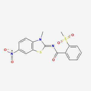 (E)-N-(3-methyl-6-nitrobenzo[d]thiazol-2(3H)-ylidene)-2-(methylsulfonyl)benzamide
