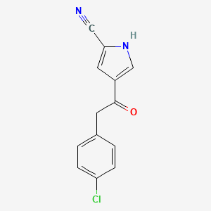 molecular formula C13H9ClN2O B2753377 4-[2-(4-chlorophenyl)acetyl]-1H-pyrrole-2-carbonitrile CAS No. 338406-60-3