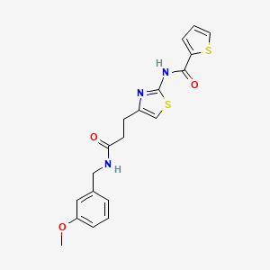molecular formula C19H19N3O3S2 B2753396 N-(4-(3-((3-methoxybenzyl)amino)-3-oxopropyl)thiazol-2-yl)thiophene-2-carboxamide CAS No. 1021133-45-8