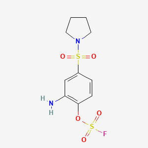 molecular formula C10H13FN2O5S2 B2753407 1-(3-Amino-4-fluorosulfonyloxyphenyl)sulfonylpyrrolidine CAS No. 2411264-85-0