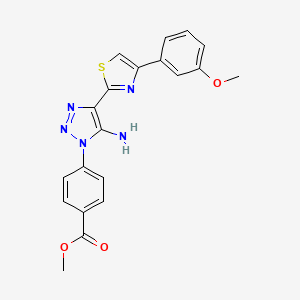 molecular formula C20H17N5O3S B2753410 methyl 4-(5-amino-4-(4-(3-methoxyphenyl)thiazol-2-yl)-1H-1,2,3-triazol-1-yl)benzoate CAS No. 1448128-03-7