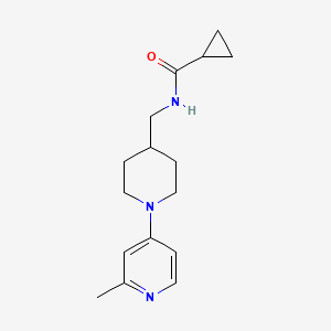 molecular formula C16H23N3O B2753413 N-((1-(2-methylpyridin-4-yl)piperidin-4-yl)methyl)cyclopropanecarboxamide CAS No. 2034381-63-8