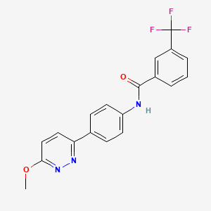 molecular formula C19H14F3N3O2 B2753428 N-[4-(6-methoxypyridazin-3-yl)phenyl]-3-(trifluoromethyl)benzamide CAS No. 922671-03-2