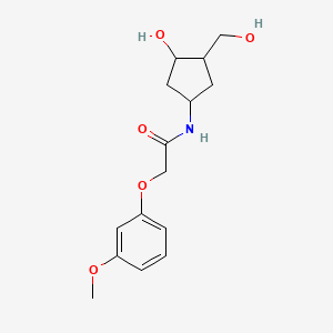 molecular formula C15H21NO5 B2753435 N-[3-Hydroxy-4-(hydroxymethyl)cyclopentyl]-2-(3-methoxyphenoxy)acetamide CAS No. 1421451-25-3