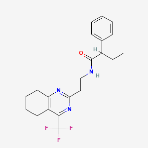molecular formula C21H24F3N3O B2753456 2-phenyl-N-(2-(4-(trifluoromethyl)-5,6,7,8-tetrahydroquinazolin-2-yl)ethyl)butanamide CAS No. 1396637-27-6