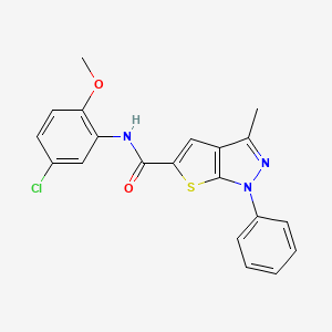 molecular formula C20H16ClN3O2S B2753458 N-(5-chloro-2-methoxyphenyl)-3-methyl-1-phenyl-1H-thieno[2,3-c]pyrazole-5-carboxamide CAS No. 332351-97-0