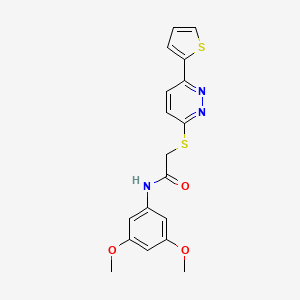 molecular formula C18H17N3O3S2 B2753475 N-(3,5-dimethoxyphenyl)-2-{[6-(thiophen-2-yl)pyridazin-3-yl]sulfanyl}acetamide CAS No. 893991-46-3