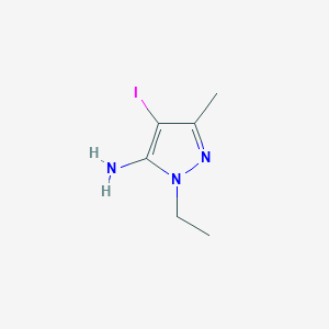 molecular formula C6H10IN3 B2753522 1-ethyl-4-iodo-3-methyl-1H-pyrazol-5-amine CAS No. 1249775-12-9