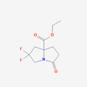 molecular formula C10H13F2NO3 B2753524 Ethyl 6,6-difluoro-3-oxo-1,2,5,7-tetrahydropyrrolizine-8-carboxylate CAS No. 1788873-47-1