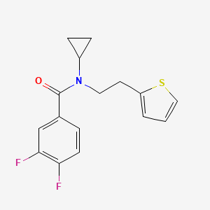 molecular formula C16H15F2NOS B2753533 N-cyclopropyl-3,4-difluoro-N-(2-(thiophen-2-yl)ethyl)benzamide CAS No. 1396707-03-1