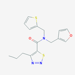 molecular formula C16H17N3O2S2 B2753536 N-(furan-3-ylmethyl)-4-propyl-N-(thiophen-2-ylmethyl)-1,2,3-thiadiazole-5-carboxamide CAS No. 1421451-73-1