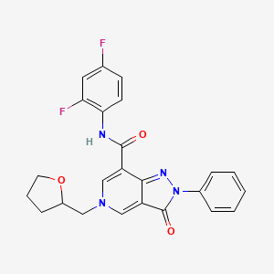 molecular formula C24H20F2N4O3 B2753537 N-(2,4-difluorophenyl)-3-oxo-5-[(oxolan-2-yl)methyl]-2-phenyl-2H,3H,5H-pyrazolo[4,3-c]pyridine-7-carboxamide CAS No. 923107-85-1