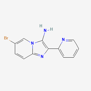 molecular formula C12H9BrN4 B2753561 6-Bromo-2-(pyridin-2-yl)imidazo[1,2-a]pyridin-3-amine CAS No. 1216053-90-5