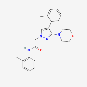 molecular formula C24H28N4O2 B2753569 N-(2,4-dimethylphenyl)-2-(3-morpholino-4-(o-tolyl)-1H-pyrazol-1-yl)acetamide CAS No. 1286719-39-8