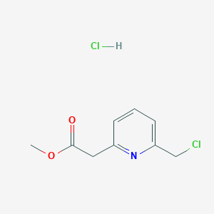 molecular formula C9H11Cl2NO2 B2753573 Methyl 2-[6-(chloromethyl)-2-pyridyl]acetate hydrochloride CAS No. 2227272-88-8