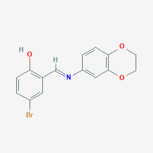 4-bromo-2-[(E)-(2,3-dihydro-1,4-benzodioxin-6-ylimino)methyl]phenol