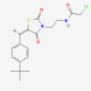 molecular formula C18H21ClN2O3S B2753579 N-(2-{5-[(4-tert-butylphenyl)methylidene]-2,4-dioxo-1,3-thiazolidin-3-yl}ethyl)-2-chloroacetamide CAS No. 565195-76-8