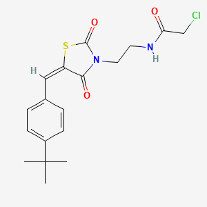 N-[2-[(5E)-5-[(4-tert-butylphenyl)methylidene]-2,4-dioxo-1,3-thiazolidin-3-yl]ethyl]-2-chloroacetamide