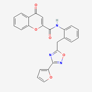 N-(2-((3-(furan-2-yl)-1,2,4-oxadiazol-5-yl)methyl)phenyl)-4-oxo-4H-chromene-2-carboxamide