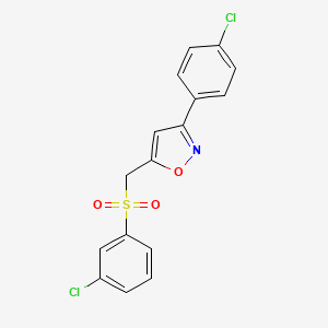 3-(4-Chlorophenyl)-5-{[(3-chlorophenyl)sulfonyl]methyl}isoxazole
