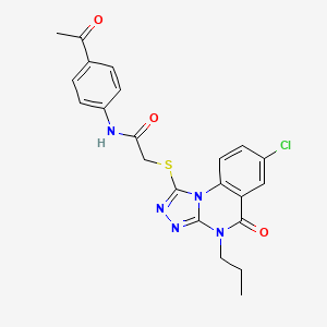 N-(4-acetylphenyl)-2-((7-chloro-5-oxo-4-propyl-4,5-dihydro-[1,2,4]triazolo[4,3-a]quinazolin-1-yl)thio)acetamide