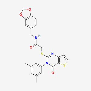 N-(1,3-benzodioxol-5-ylmethyl)-2-{[3-(3,5-dimethylphenyl)-4-oxo-3,4-dihydrothieno[3,2-d]pyrimidin-2-yl]sulfanyl}acetamide