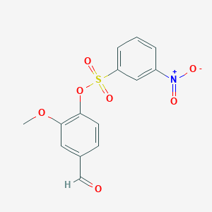 molecular formula C14H11NO7S B2753623 4-Formyl-2-methoxyphenyl 3-nitrobenzene-1-sulfonate CAS No. 379729-12-1