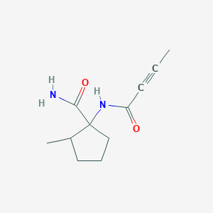 molecular formula C11H16N2O2 B2753643 1-(But-2-ynoylamino)-2-methylcyclopentane-1-carboxamide CAS No. 2411245-46-8