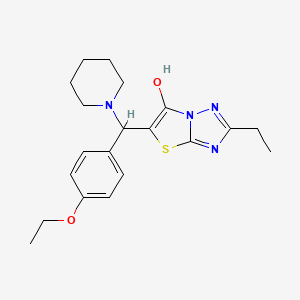 molecular formula C20H26N4O2S B2753652 5-((4-Ethoxyphenyl)(piperidin-1-yl)methyl)-2-ethylthiazolo[3,2-b][1,2,4]triazol-6-ol CAS No. 898361-54-1