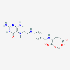 molecular formula C20H23CaN7O6 B2753726 Calcium 2-(4-(((2-amino-5-methyl-4-oxo-3,4,5,6,7,8-hexahydropteridin-6-yl)methyl)amino)benzamido)pentanedioate CAS No. 151533-22-1; 26560-38-3