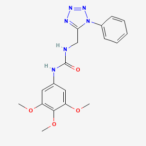 molecular formula C18H20N6O4 B2753734 3-[(1-phenyl-1H-1,2,3,4-tetrazol-5-yl)methyl]-1-(3,4,5-trimethoxyphenyl)urea CAS No. 951547-55-0