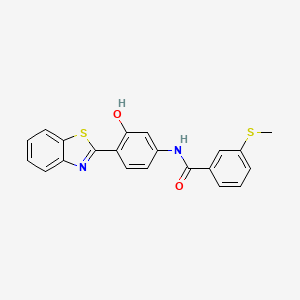 molecular formula C21H16N2O2S2 B2753743 N-[4-(1,3-benzothiazol-2-yl)-3-hydroxyphenyl]-3-(methylsulfanyl)benzamide CAS No. 946346-31-2