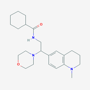 molecular formula C23H35N3O2 B2753759 N-[2-(1-methyl-1,2,3,4-tetrahydroquinolin-6-yl)-2-(morpholin-4-yl)ethyl]cyclohexanecarboxamide CAS No. 921895-76-3