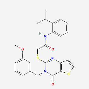 2-{[3-(3-methoxybenzyl)-4-oxo-3,4-dihydrothieno[3,2-d]pyrimidin-2-yl]sulfanyl}-N-[2-(propan-2-yl)phenyl]acetamide