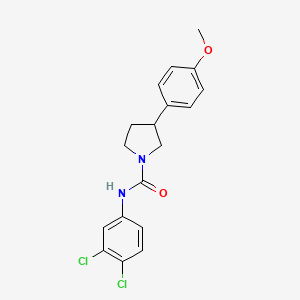 molecular formula C18H18Cl2N2O2 B2753768 N-(3,4-dichlorophenyl)-3-(4-methoxyphenyl)pyrrolidine-1-carboxamide CAS No. 1210395-78-0