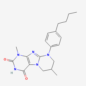 9-(4-butylphenyl)-1,7-dimethyl-7,8-dihydro-6H-purino[7,8-a]pyrimidine-2,4-dione