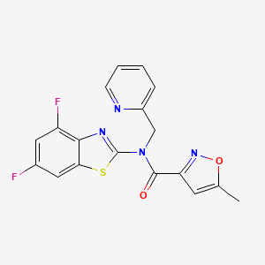 N-(4,6-difluorobenzo[d]thiazol-2-yl)-5-methyl-N-(pyridin-2-ylmethyl)isoxazole-3-carboxamide