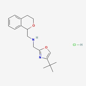 N-[(4-Tert-butyl-1,3-oxazol-2-yl)methyl]-1-(3,4-dihydro-1H-isochromen-1-yl)methanamine;hydrochloride