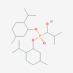 molecular formula C24H47O4P B2753790 bis[5-methyl-2-(propan-2-yl)cyclohexyl] (1-hydroxy-2-methylpropyl)phosphonate CAS No. 474879-17-9