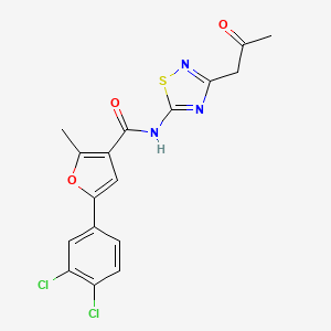 5-(3,4-dichlorophenyl)-2-methyl-N-[3-(2-oxopropyl)-1,2,4-thiadiazol-5-yl]furan-3-carboxamide