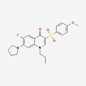 6-fluoro-3-((4-methoxyphenyl)sulfonyl)-1-propyl-7-(pyrrolidin-1-yl)quinolin-4(1H)-one