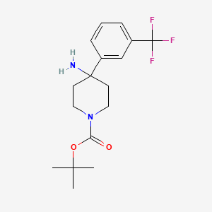 molecular formula C17H23F3N2O2 B2753794 tert-Butyl 4-amino-4-(3-(trifluoromethyl)phenyl)piperidine-1-carboxylate CAS No. 1713160-77-0