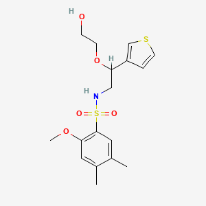 N-(2-(2-hydroxyethoxy)-2-(thiophen-3-yl)ethyl)-2-methoxy-4,5-dimethylbenzenesulfonamide
