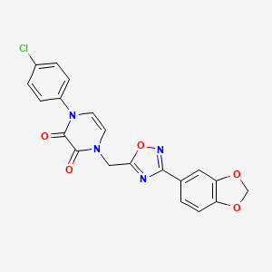 1-((3-(benzo[d][1,3]dioxol-5-yl)-1,2,4-oxadiazol-5-yl)methyl)-4-(4-chlorophenyl)pyrazine-2,3(1H,4H)-dione