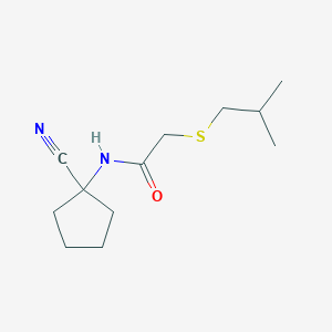 molecular formula C12H20N2OS B2753820 N-(1-cyanocyclopentyl)-2-[(2-methylpropyl)sulfanyl]acetamide CAS No. 1210926-07-0