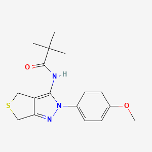 molecular formula C17H21N3O2S B2753841 N-(2-(4-methoxyphenyl)-4,6-dihydro-2H-thieno[3,4-c]pyrazol-3-yl)pivalamide CAS No. 392253-26-8