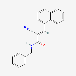 molecular formula C21H16N2O B2753846 (E)-N-benzyl-2-cyano-3-naphthalen-1-ylprop-2-enamide CAS No. 345368-12-9