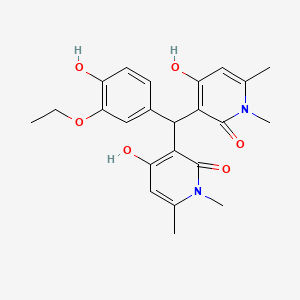 3,3'-((3-ethoxy-4-hydroxyphenyl)methylene)bis(4-hydroxy-1,6-dimethylpyridin-2(1H)-one)